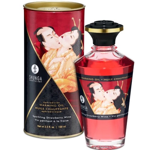 Shunga Warming Massage Oil Strawberries Cava 100ml