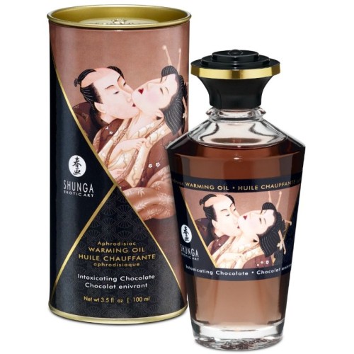 Shunga Heating Massage Oil Intense Chocolate - Sensual Bliss