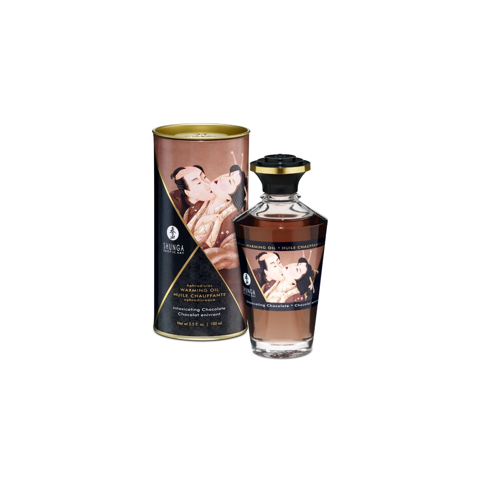 Shunga Heating Massage Oil Intense Chocolate - Sensual Bliss