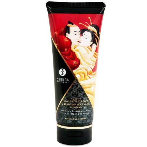 Shunga Crema Masaje Fresas Y Cava 200ml - Experiencia Sensual