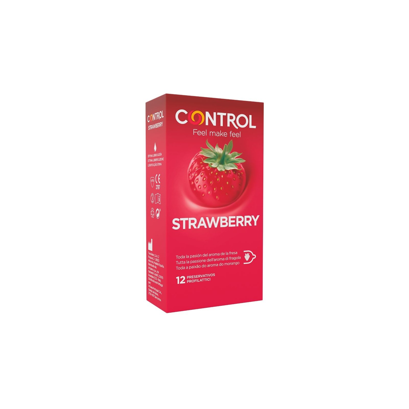 Control Adapta Strawberry Flavor Condoms 12 Units