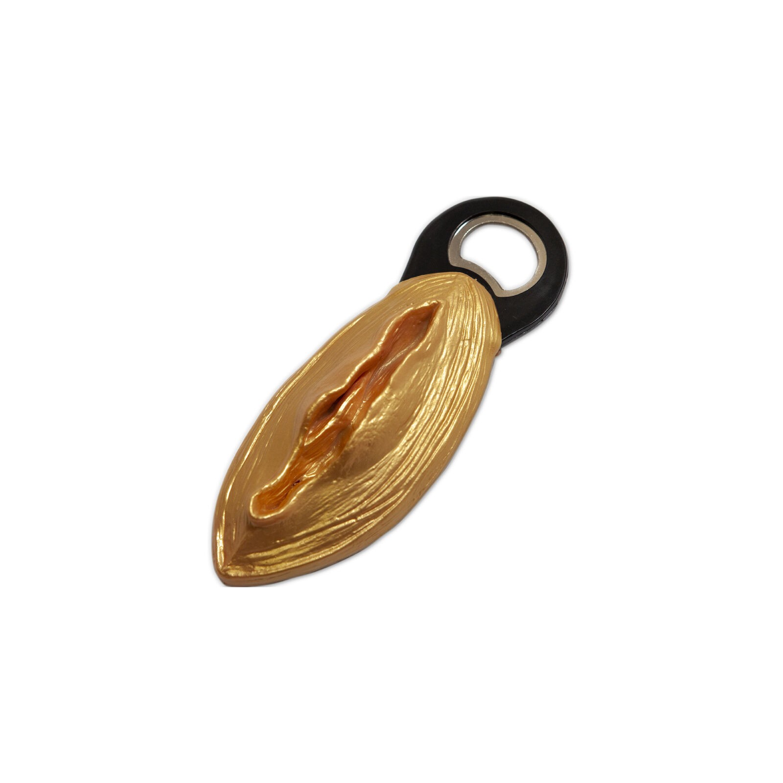 Golden Vagina-Shaped Bottle Opener