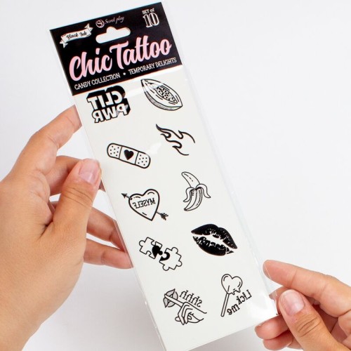 Set of 10 Temporary Tattoos for Fun Events