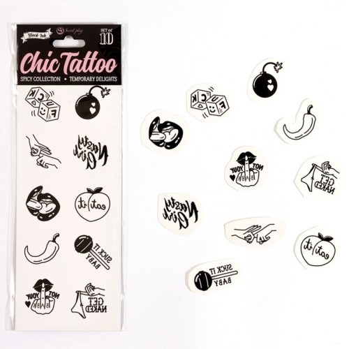 Secret Play Spicy Collection Temporary Tattoo Set for Fun