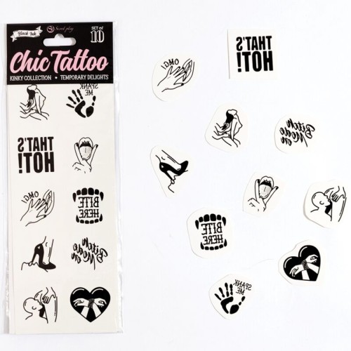 Secret Play - Kinky Temporary Tattoos Set for Bold Temptation