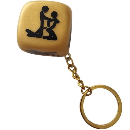 Golden Die Keychain with Positions