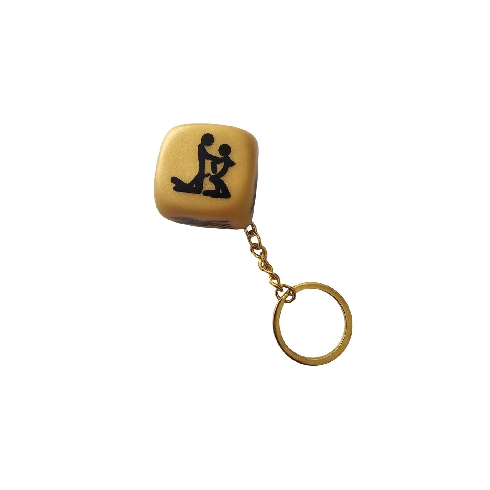 Golden Die Keychain with Positions