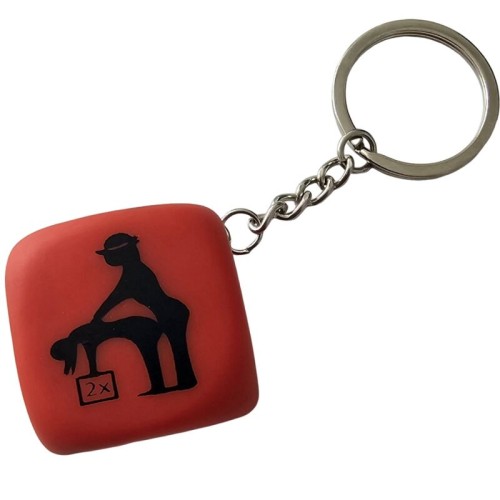 Red Passion Dice Keychain for Adventurous Couples