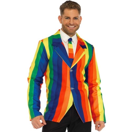 Leg Avenue Rainbow Blazer and Tie for Fun Celebrations