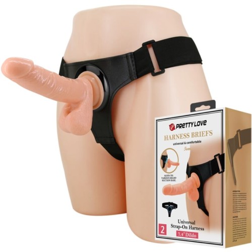 Universal Harness Briefs with Realistic 20 cm Dildo