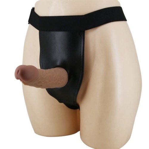 Harness Briefs with Dildo Included - Brown