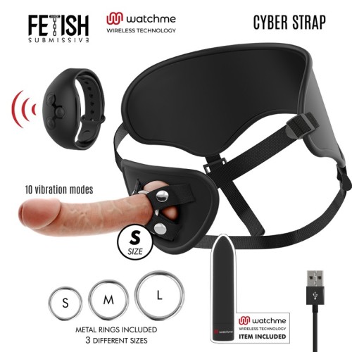 Cyber Strap - Arnés Con Dildo Y Bala Control Remoto Technology Watchme