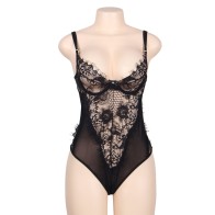 Subblime Floral Lace Teddy Plus Size