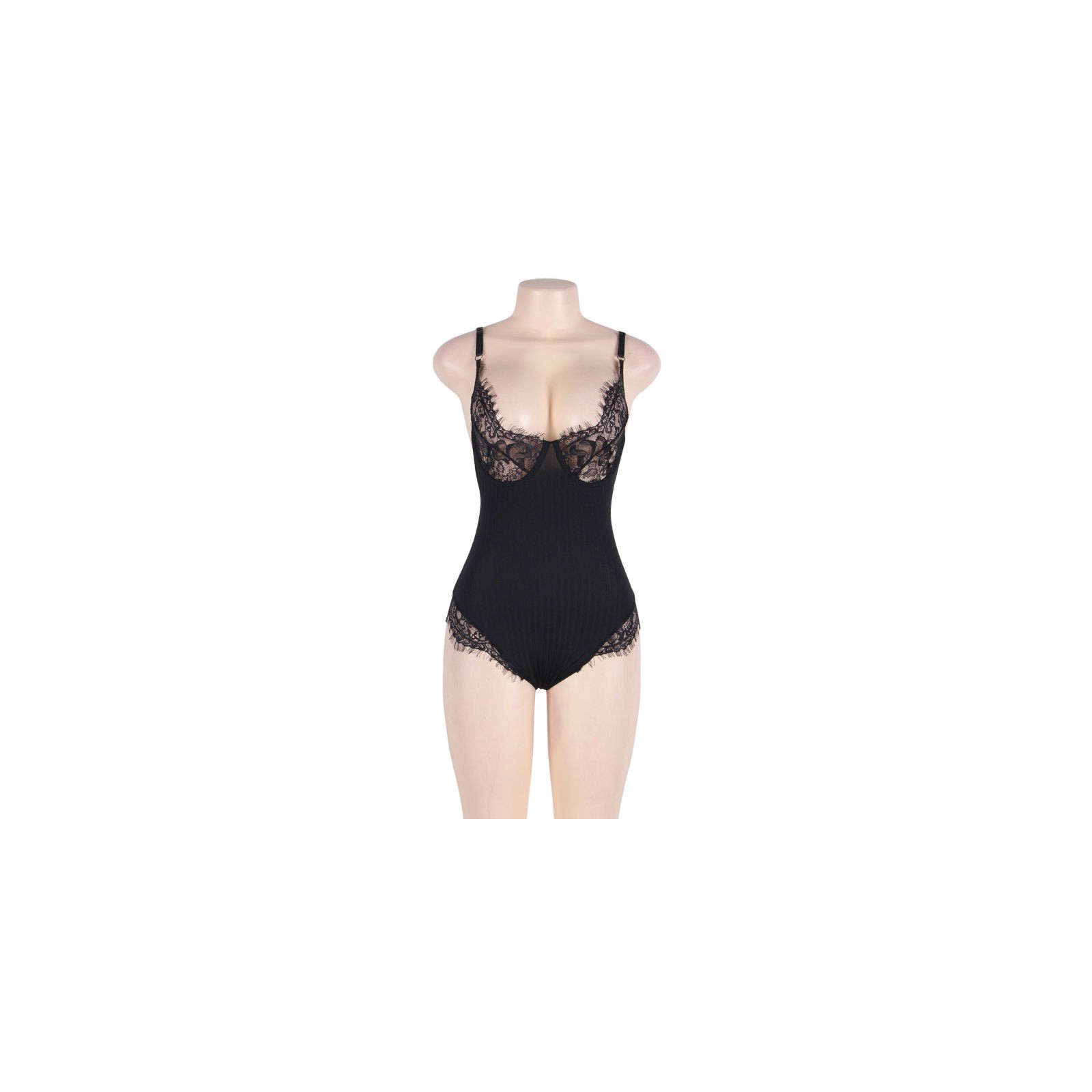 Subblime Black Striped Teddy Plus Size