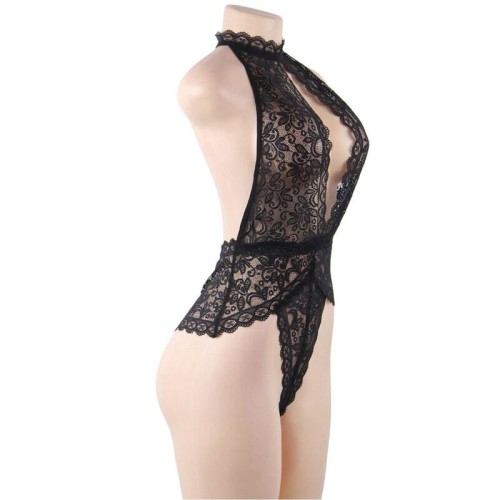 Sublime Deep V Floral Lace Teddy for Irresistible Charm