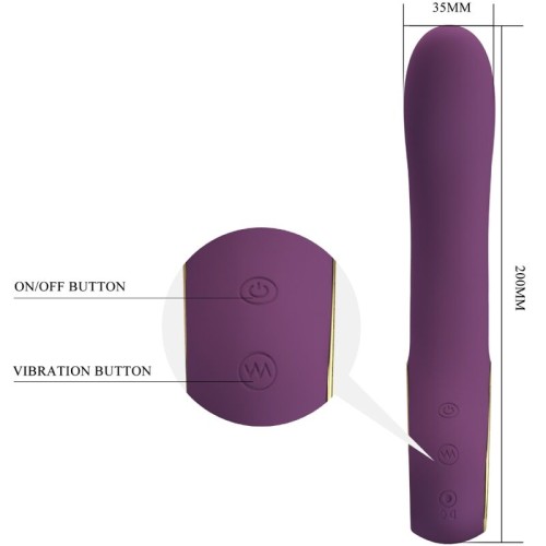 Vibrador Recargable Lila Ethan De Pretty Love Para Máximo Placer