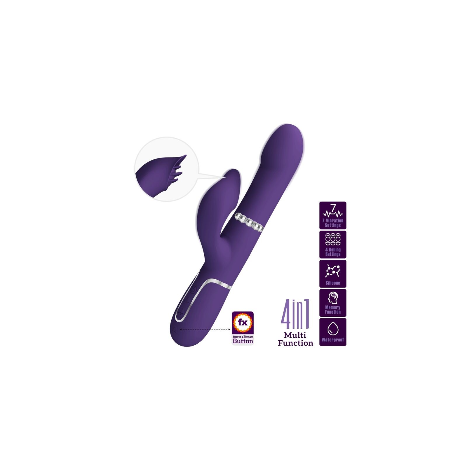 Pretty Love - Zalin Rabbit Vibrator 4 in 1 Purple