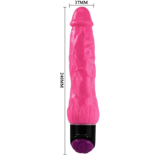 Colorful Sex Realistic Vibrator Pink 24cm