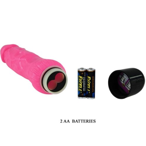 Colorful Sex Realistic Vibrator Pink 24cm