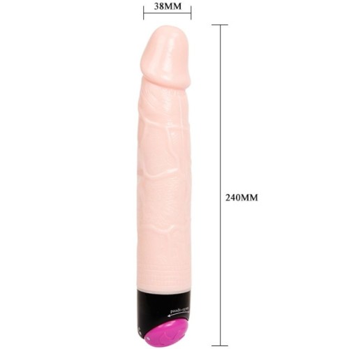 Dildo Colorido con Vibración y Rotación de 24 cm