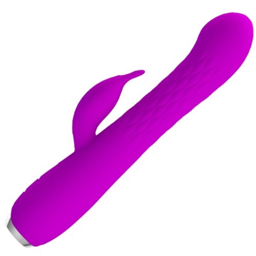 Rechargeable Rotating Vibrator with Rabbit Purple - Ultimate Sensation