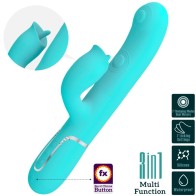 Vibrador Rabbit con Licking Verde Agua