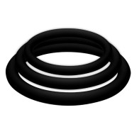 Pack Plus 3 Anillos Para Pene Negro S M L