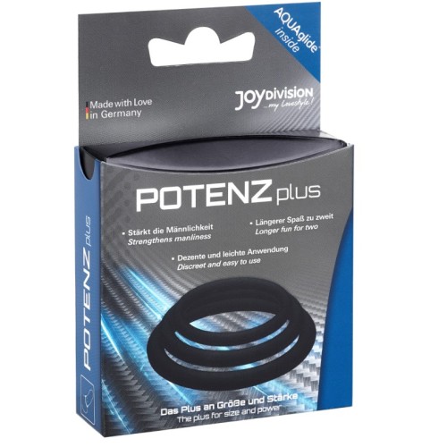 Pack Plus 3 Anillos Para Pene Negro S M L