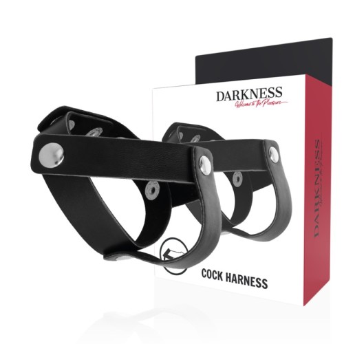 Darkness Leather Cock and Balls Ring for Enhanced Pleasure