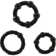 Black Penis Ring Set - Three Rings