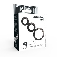 Smoky Penis And Testicle Rings Set