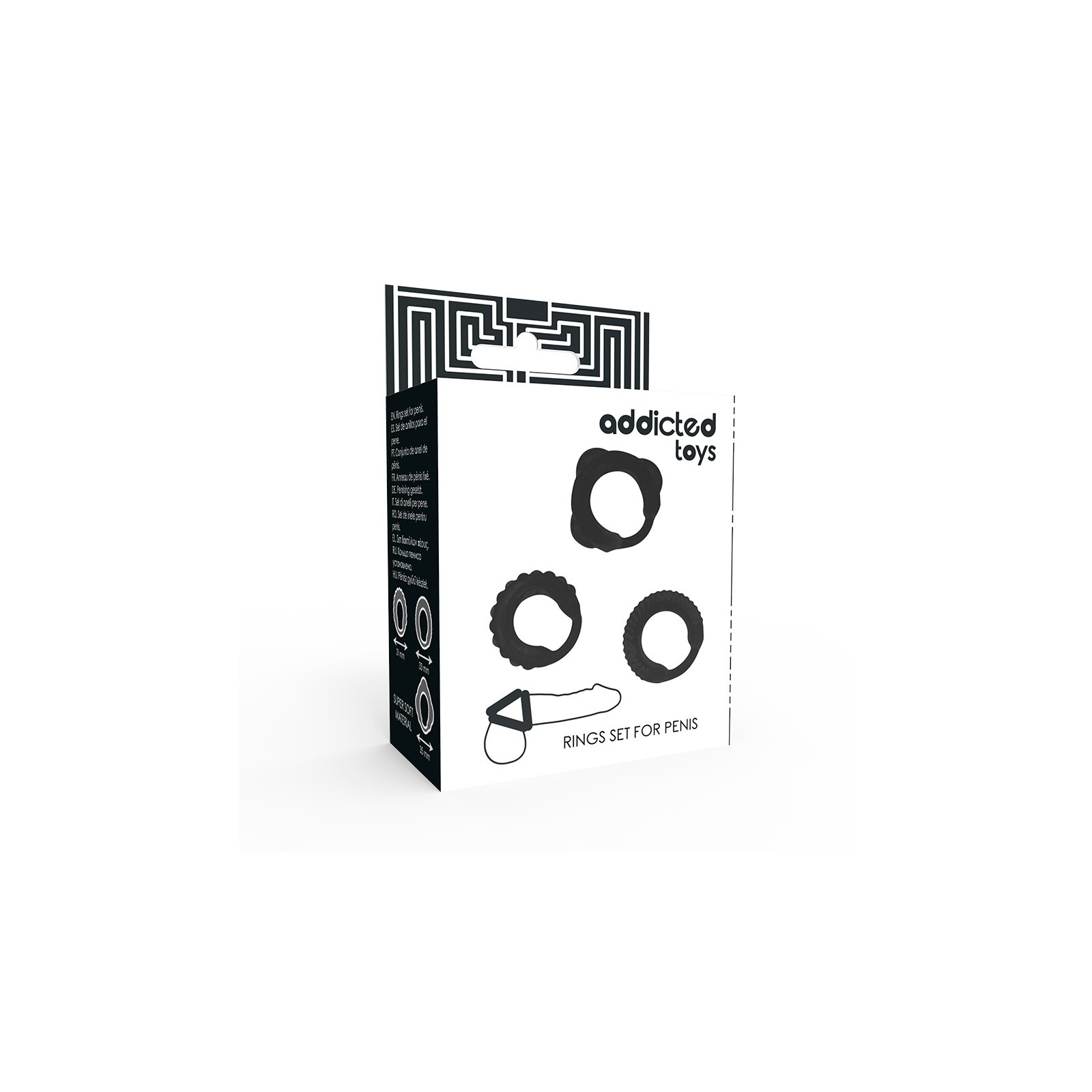 Set of 3 Black Penis Rings for Enhanced Pleasure