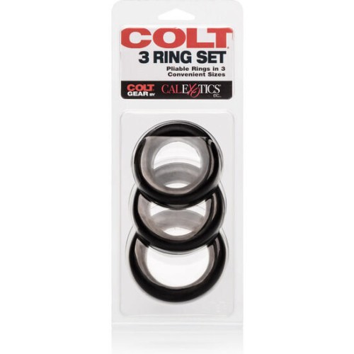 Colt Set 3 Anillos de Silicona para Pene - Duraderos y Ajustables