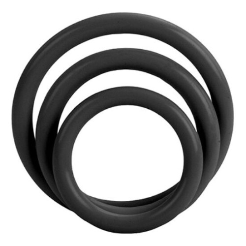 Set of Three Black Cock Rings