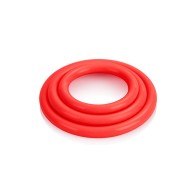 Set of Three Cock Rings - Red