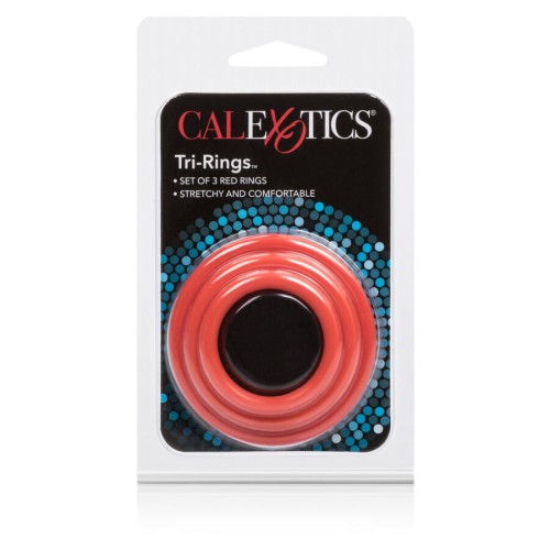 Set of Three Cock Rings - Red