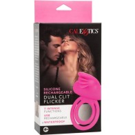 Dual Clit Flicker Anillo Vibrador Doble Rosa