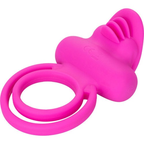 Dual Clit Flicker Anillo Vibrador Doble Rosa