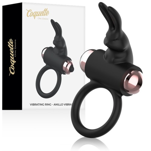 Coquette Chic Desire Cock Ring Anillo Vibrador Negro / Gold