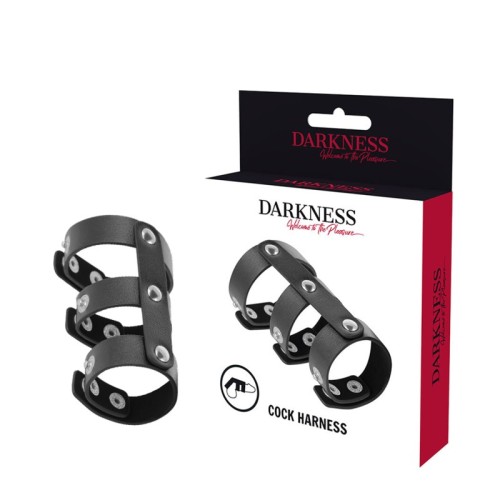 Darkness Adjustable Double Ring for Penis and Testicles