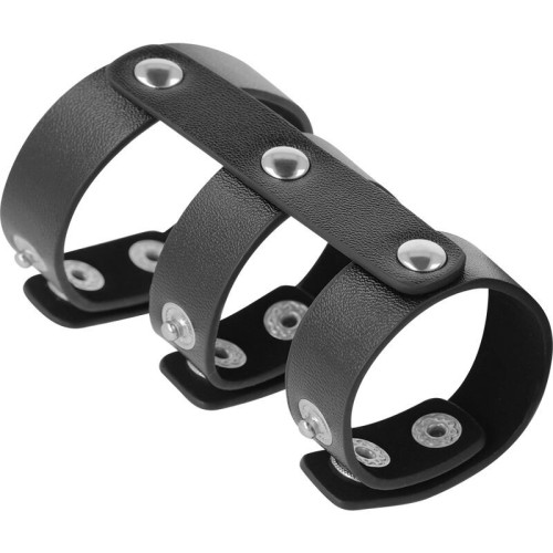 Darkness Adjustable Double Ring for Penis and Testicles