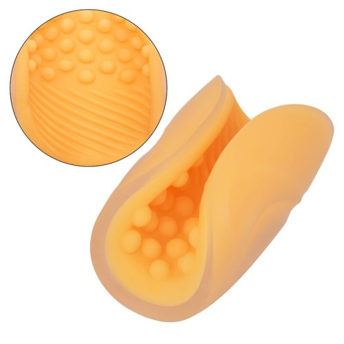 Beaded Grip Textured Masturbator Orange