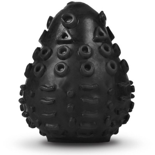 Black Textured Reusable Masturbator G-egg