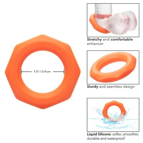 Anillo Sexagon Naranja de Silicona Líquida para Mayor Placer