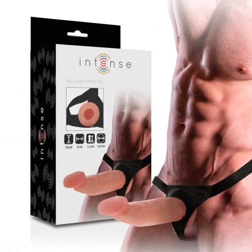 Intense Hollow Strap-On Harness with Realistic Dildo