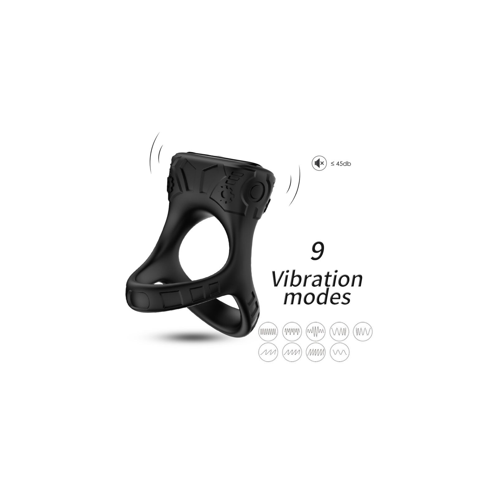 Armony Black Vibrating Ring for Enhanced Pleasure