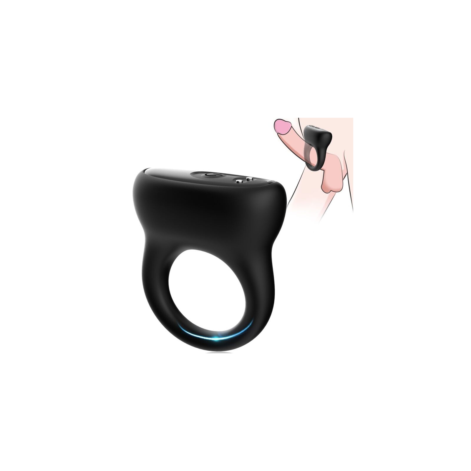 Anillo Vibrador Negro Armony para Placer Intimo