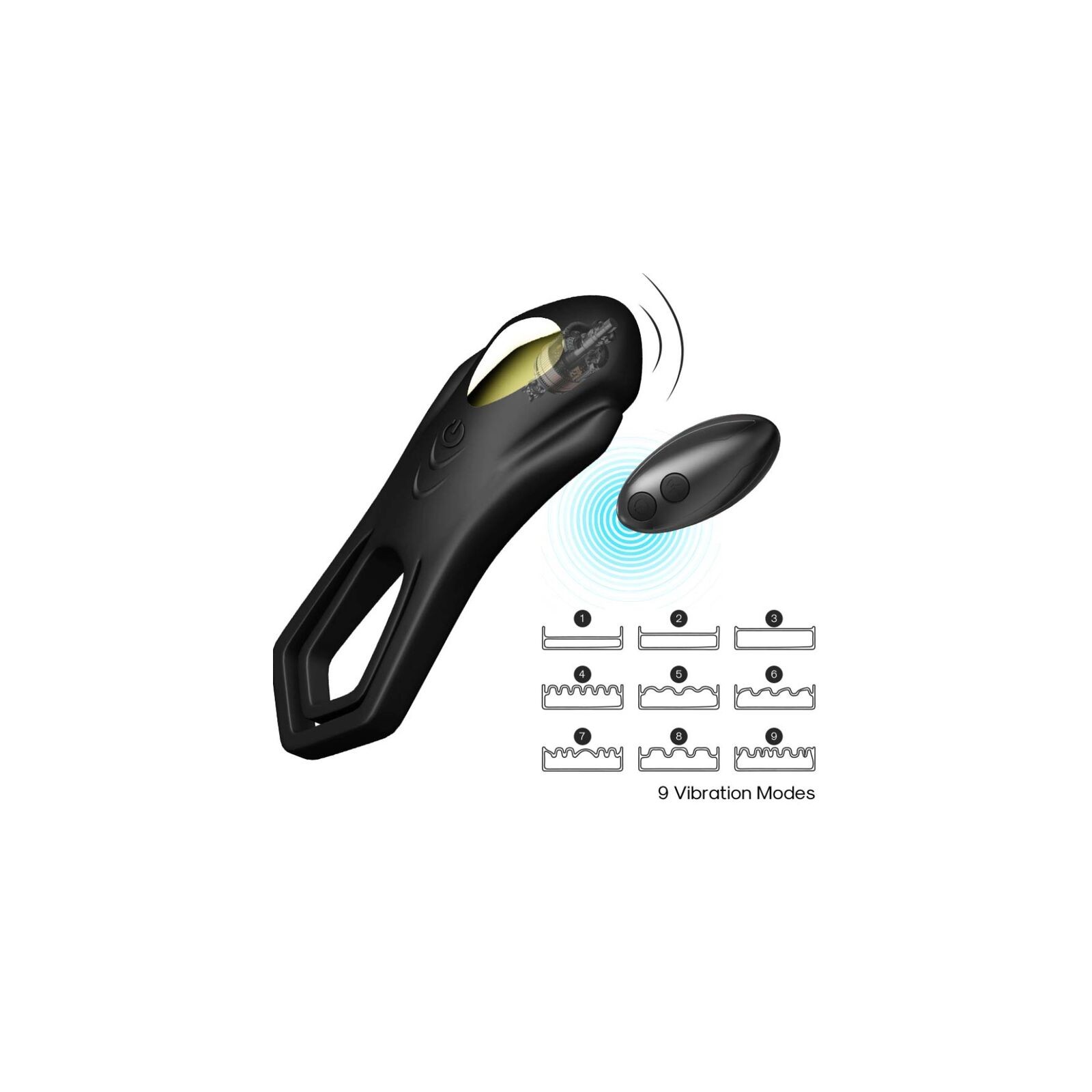 Armony Roadster Double Remote Control Vibrating Ring Black