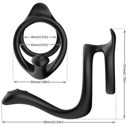 Armony Double Anal Ring Black - Enhancing Pleasure