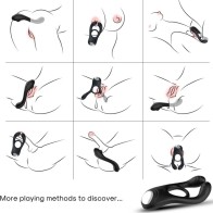 Anillo Vibrador Doble Armony Veyron Control Remoto Negro